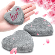 Funnymoom heart shape rock 2-pack in dark grey marble, ideal for a romantic gift.