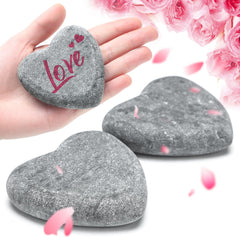 Funnymoom heart shape rock 2-pack in dark grey marble, ideal for a romantic gift.