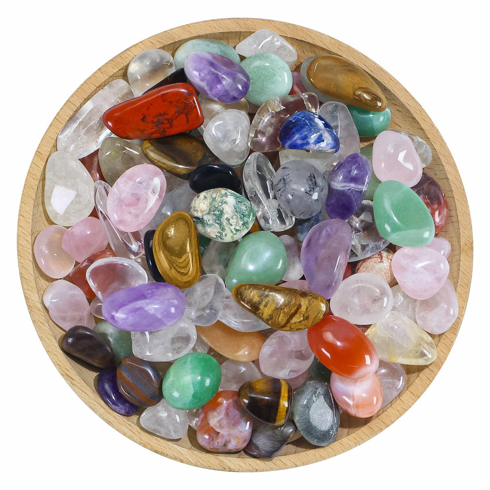 FunzelleArt 80-piece natural stones set, close-up view ideal for crafts and display.