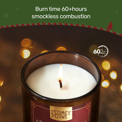 FURRYPURR candle lit in a cozy living space for relaxation.