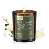 FURRYPURR odor eliminating candle in white rose scent neutralizes pet odors for a fresher home
