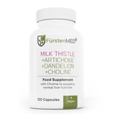 FürstenMED milk thistle bottle front view highlights high potency for liver support