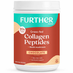 Further Food Chocolate Collagen Powder tub with grass-fed blend for daily beauty and gut health