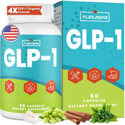 Furusias GLP-1 bottle with capsules, convenient daily gut balance support.