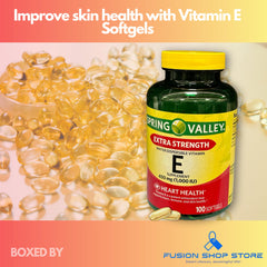 Fusion Shop Store Vitamin E 1000 IU softgels label detail gluten free and lactose free