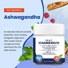 FW ZONE DeepCalmly gummies ingredients visual with Ashwagandha and zinc for stress support