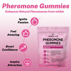 Close-up of FW ZONE Femine Pheromone Gummies with vibrant pink color