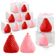 FYSUIMU strawberry candles in box packaging for elegant party favors.