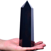 FZBHRO black obsidian tower obelisk for meditation and energy focus.