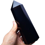 FZBHRO Black Obsidian Towers large crystal point, ideal for meditation focus and energy clearing.