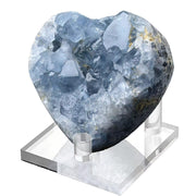 FZBHRO Celestite Heart close-up, serene blue tones for desk decor