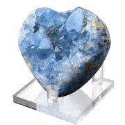 FZBHRO Celestite heart on stand promotes a serene home office ambiance.