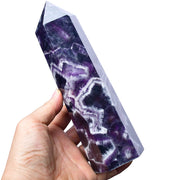 FZBHRO chevron amethyst wand full view for display and meditation ambience