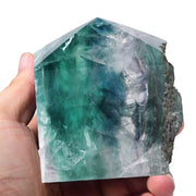 FZBHRO green fluorite tower obelisk, a calm focal point for meditation.