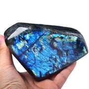 FZBHRO Labradorite slab with blue flashes ideal for meditation and decor.