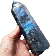 FZBHRO Labradorite Tower with 6 facets for meditation and energy focus