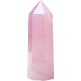 FZBHRO rose quartz tower with six facets for meditation and calm energy