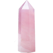 FZBHRO rose quartz tower with six facets for meditation and calm energy