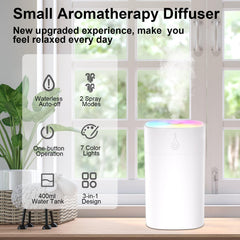 G-RECREATER diffuser with 7-color night light creates ambient mood