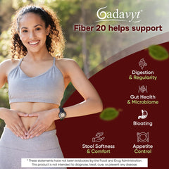GADAVYT Fiber 20 vitamin-infusion visual emphasizes vitamins A, D3, E and magnesium.