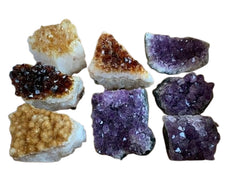 GAF TREASURES amethyst druzy cluster front view for display and gifting appeal.