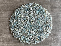GAF Treasures aquamarine chips 4–12 mm for crafts and decor.