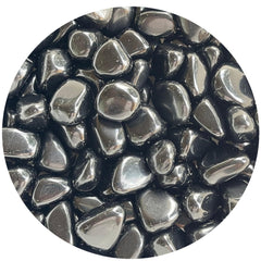 GAF TREASURES Black Obsidian tumbled stones in a half-pound lot, polished for smooth handling and energy focus.