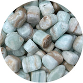 GAF Treasures Caribbean Calcite tumbled stones for meditation and calm.