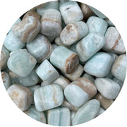 GAF Treasures Caribbean Calcite tumbled stones for meditation and calm.