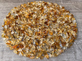 GAF TREASURES Citrine chips in mini dark color ideal for DIY jewelry and crystal gardens.