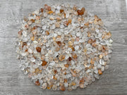 GAF TREASURES Golden Healer Quartz chips, 6-12 mm, ideal for jewelry and decorative accents.