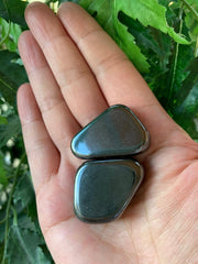 GAF TREASURES hematite tumbled stone suitable for Reiki and grounding.