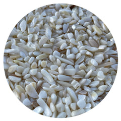 GAF TREASURES Mother of Pearl chips with a pearlescent glow for decorative jewelry and art.