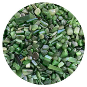 GAF TREASURES nephrite jade chips in 5–15 mm range for jewelry art projects.