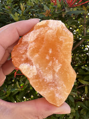 GAF TREASURES orange calcite rough stone suitable for tumbling and polishing projects.