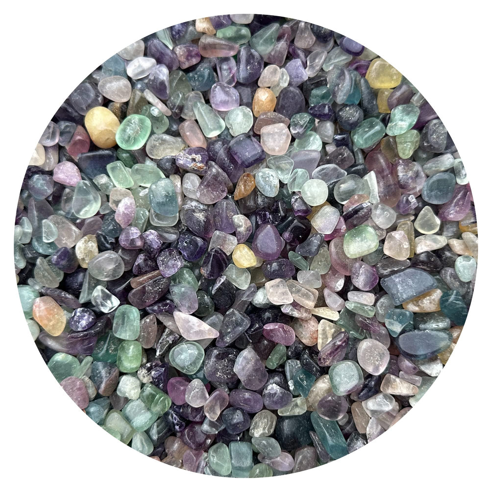 GAF TREASURES Rainbow Fluorite chips for crystal art and decor
