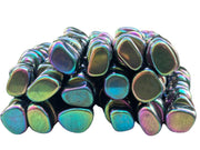 GAF TREASURES Rainbow Magnetic Hematite tumbled stone close-up shows natural color variation for meditation