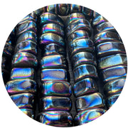 GAF Treasures Rainbow Magnetic Hematite tumbles with iridescent coating for meditation grids.
