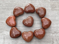 GAF Treasures Red Goldstone polished heart with copper flecks for confident energy
