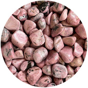 GAF TREASURES Rhodonite tumbled stones in pink tones for meditation and emotional balance