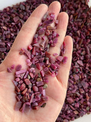 GAF TREASURES Ruby gemstone chips bulk 1lb for wholesale art supplies.