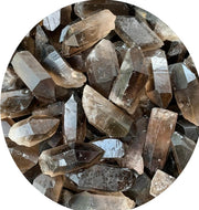 GAF TREASURES smoky quartz points rough stones for crystal grids and meditation.