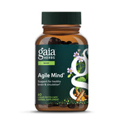Gaia Herbs Agile Mind bottle and capsules ready for daily brain support.