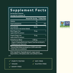 Gaia Herbs Black Pepper-Enhanced Absorption bottle emphasizes turmeric pairing