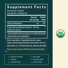 Gaia Herbs elderberry-acerola blend label showcases high-antioxidant ingredients
