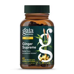 Gaia Herbs Ginger Supreme bottle showing digestive support