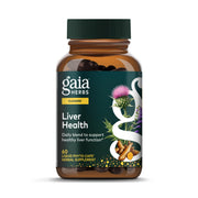 Gaia Herbs Liver Health bottle front for daily liver support with herbal blend.