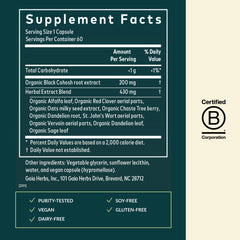 Gaia Herbs Menopause Support Daytime capsules arranged for daily use