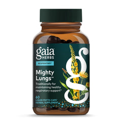 Gaia Herbs Mighty Lungs bottle front for daily lung support.