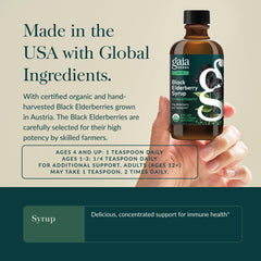 Organic elderberry farm field illustrates Gaia's organic sourcing